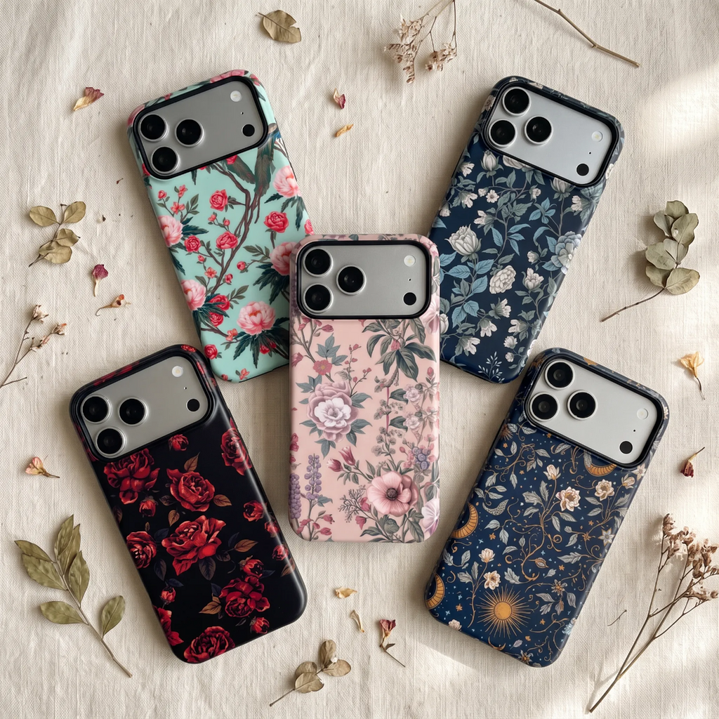 Aesthetic Vintage Botanical & Floral Magnetic Phone Case, Shockproof MagSafe Matte Cover – Mewvia