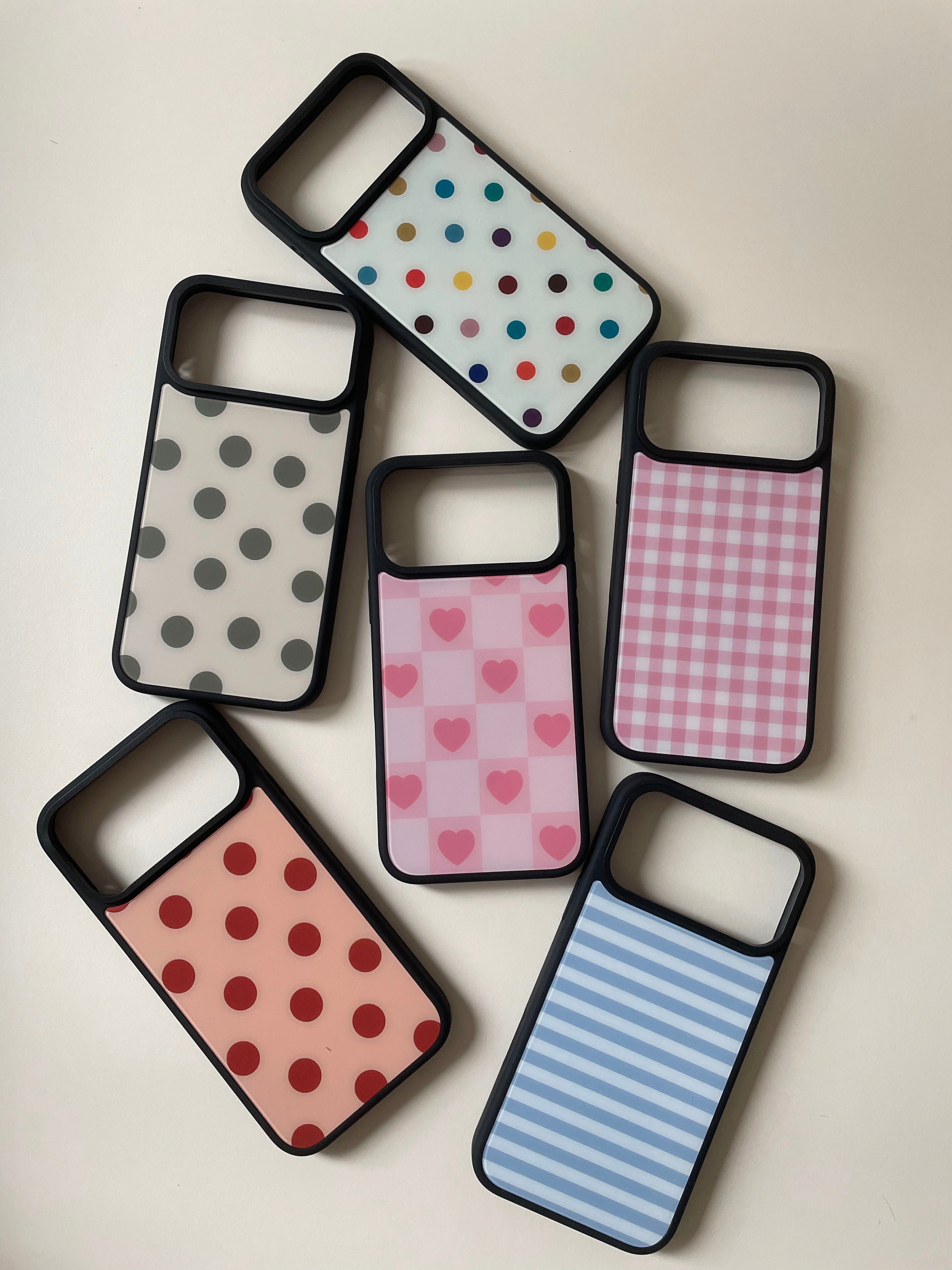 Matte Magnetic Polka Dot, Plaid & Stripe Phone Case, Shockproof Light Tough Cover for iPhone – Mewvia
