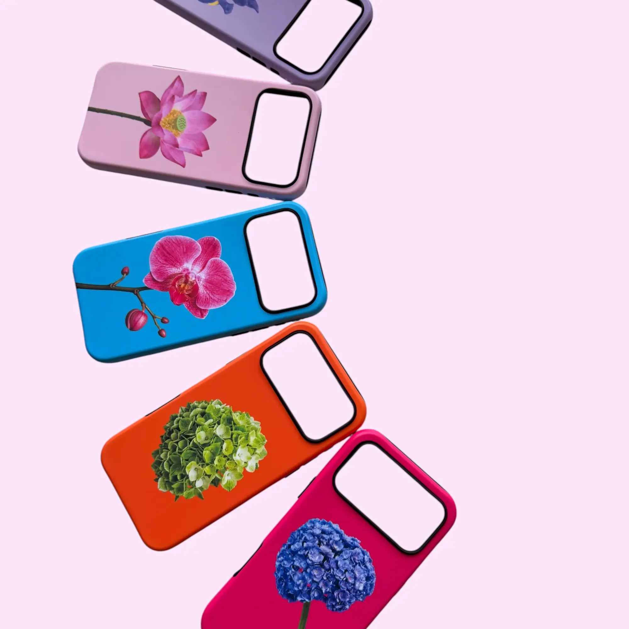 Colorful Colorblock Floral Phone Case Bundle, Vibrant Pop Art MagSafe Matte Cover & Accessories Set