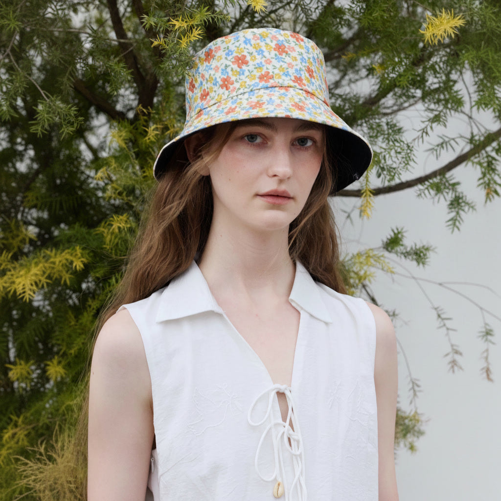 Spring Meadow-Aesthetic Floral Bucket Hat