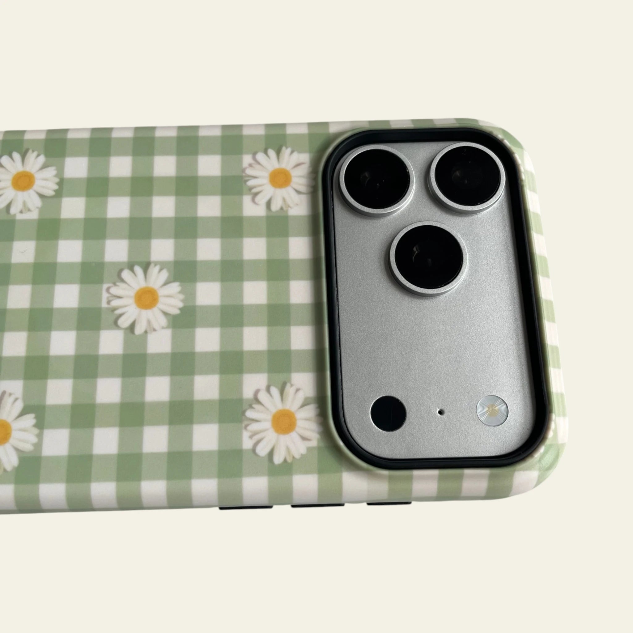 Detailed shot of the raised camera bezel on the iPhone 17 Pro Max case, providing professional protection for the lens module.