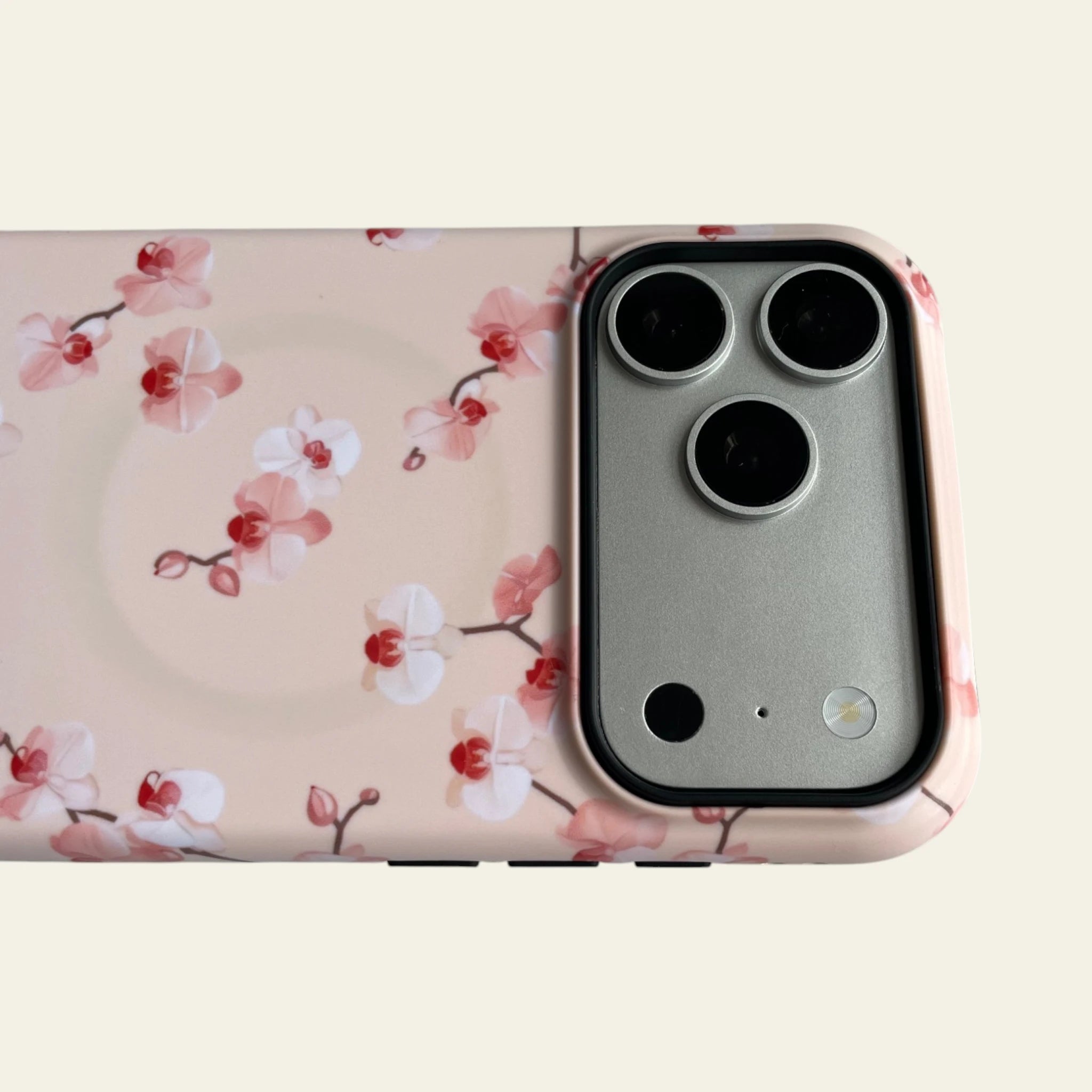 Detailed shot of the raised camera bezel on the iPhone 17 Pro Max case, providing professional lens protection with a sleek design.