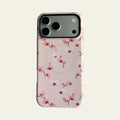 Front view of Mewvia Watercolor Blush Orchid case for iPhone 17 Pro Max, showcasing the soft floral patterns and MagSafe compatibility.