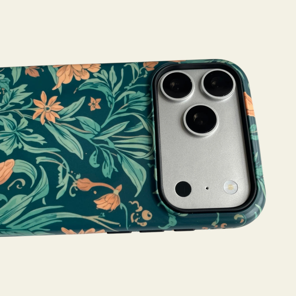 Detailed shot of the raised camera bezel on the iPhone 17 Pro Max case, providing professional-grade lens protection with a sleek aesthetic.